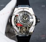 Swiss Quality Hublot Tourbillon Skeleton MP-09 Tourbillon Bi-Axis Silver Watches